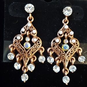 Crystal & AB Rhinestone pierced earrings
